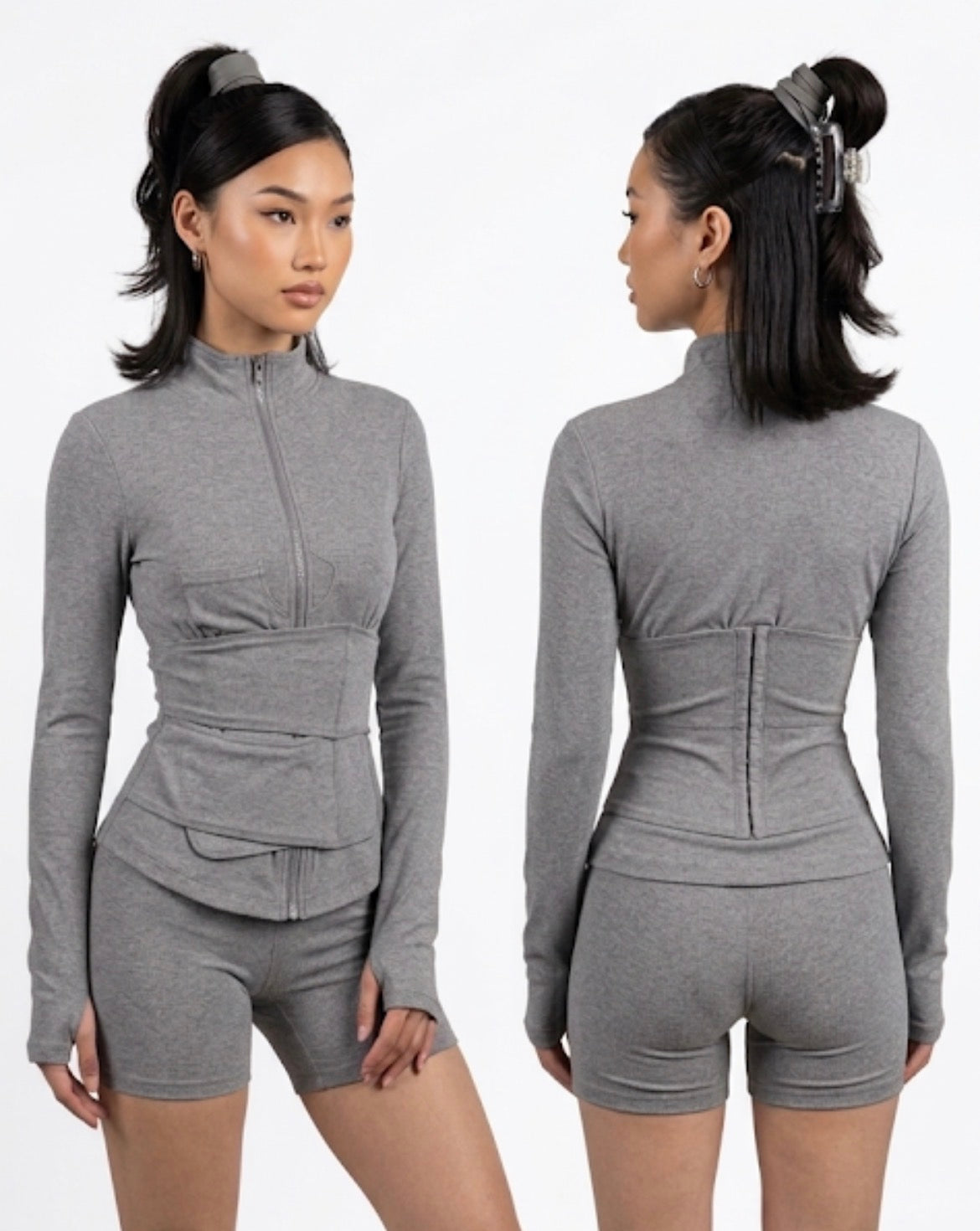 The slimmer waist jacket short set